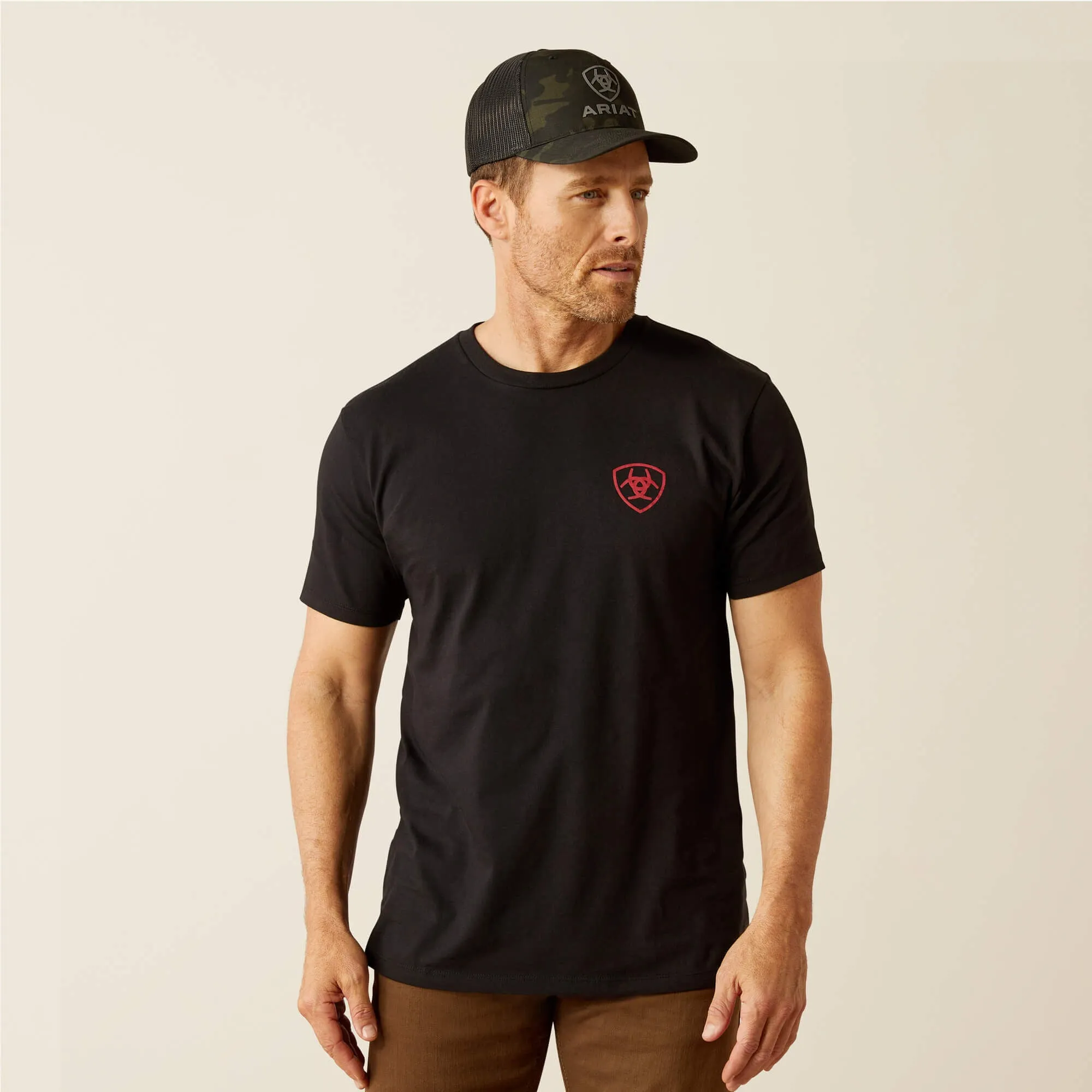 Ariat "Farm Raised Farm Proud" Black Tee for Men