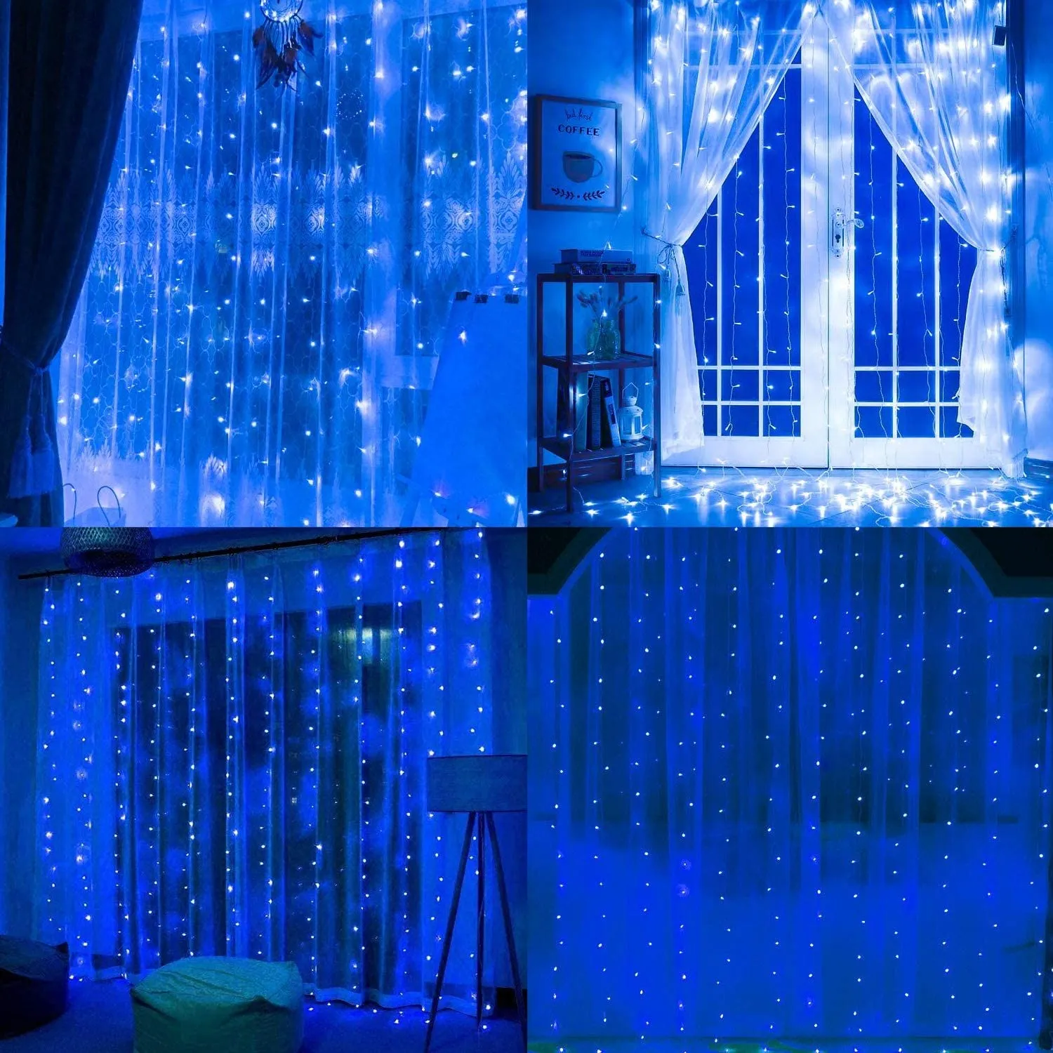 Blue LED Curtain Lights