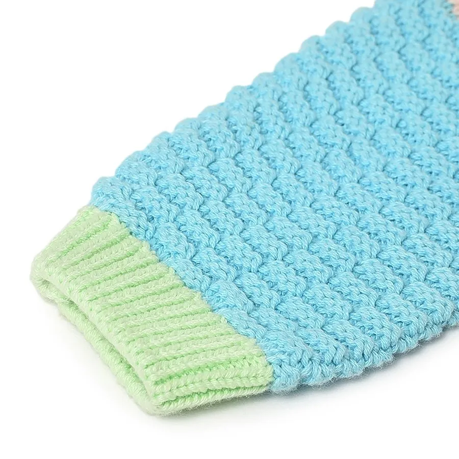Farm Friends Knitted Colorblock Sweater for Kids