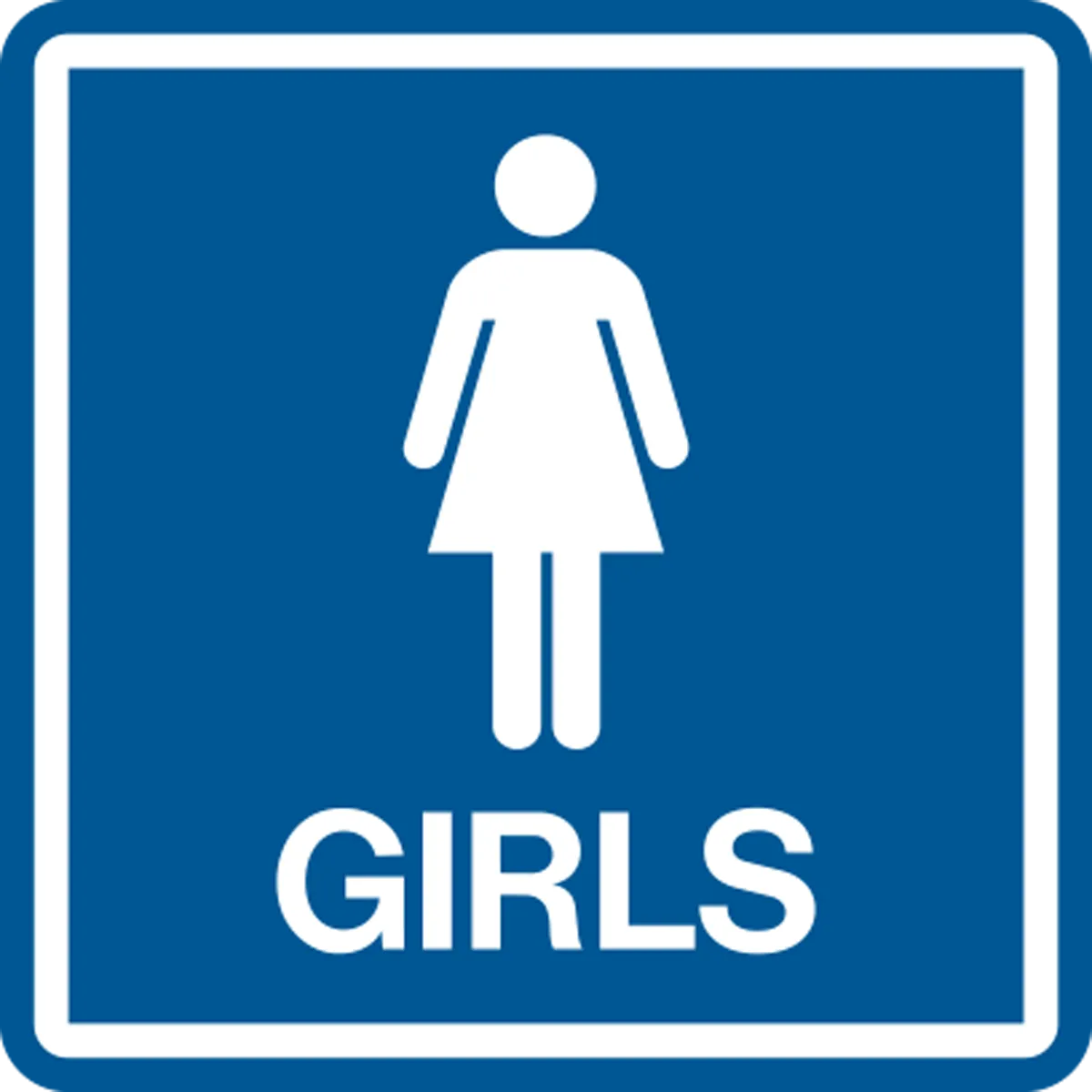 Girls with Text & Female Symbol Washroom Sign