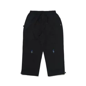 J-BLUE FLOWER SUPER WIDE PANTS BLACK