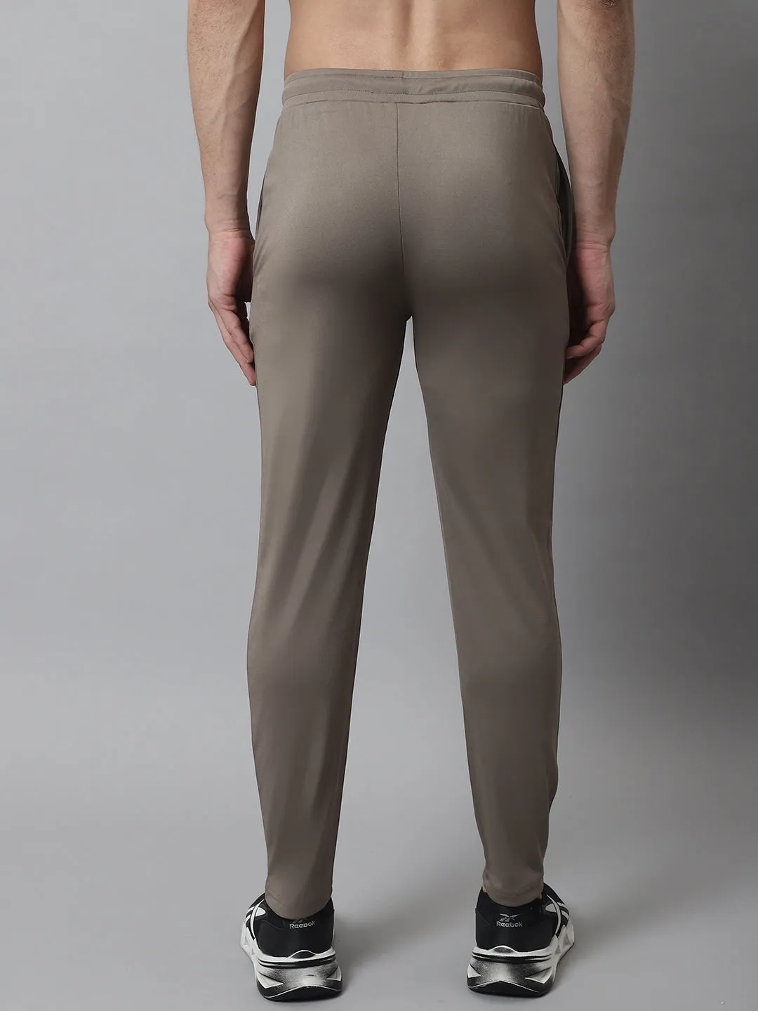 Men'S Brown Solid Streachable Lycra Trackpants