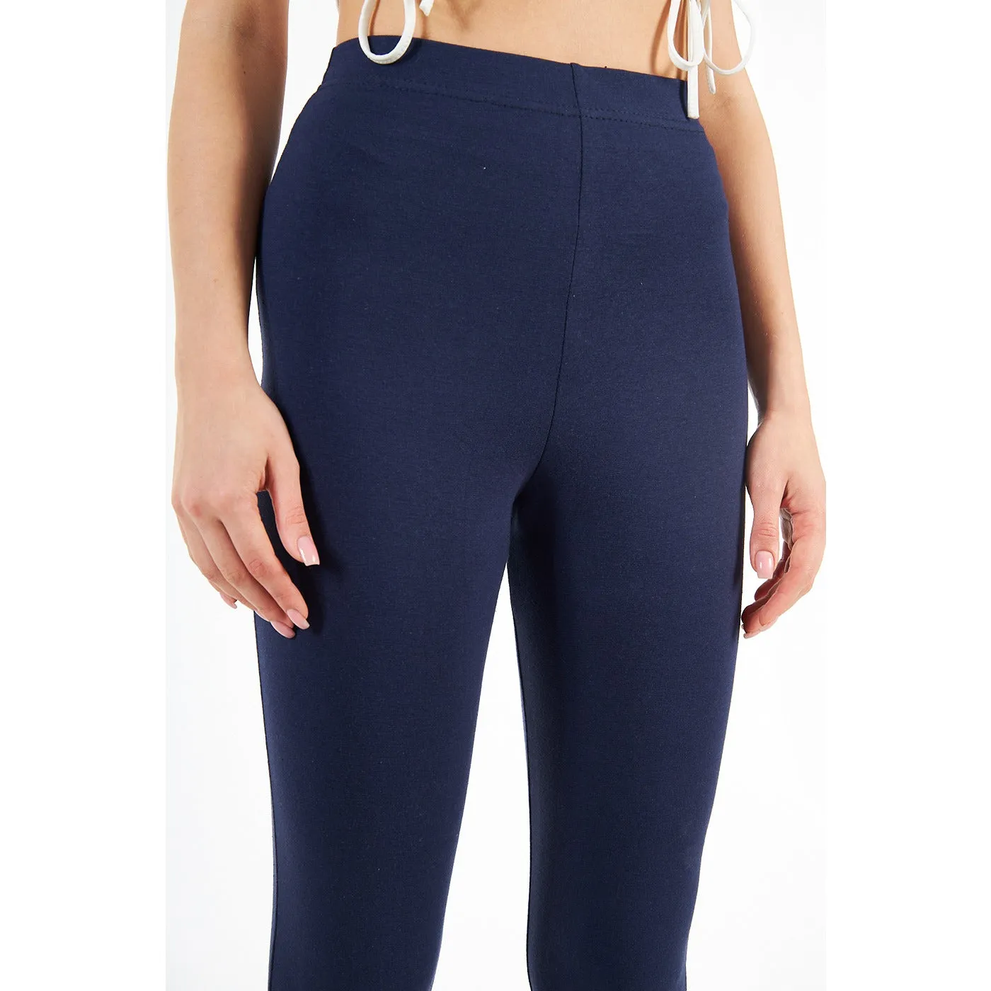 Navy Boot-Cut Leggings